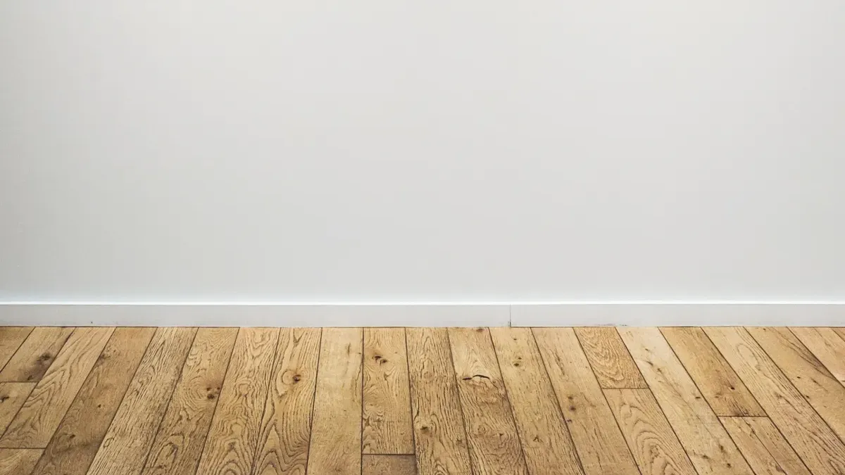 Blank living room wall ready for a fireplace installation