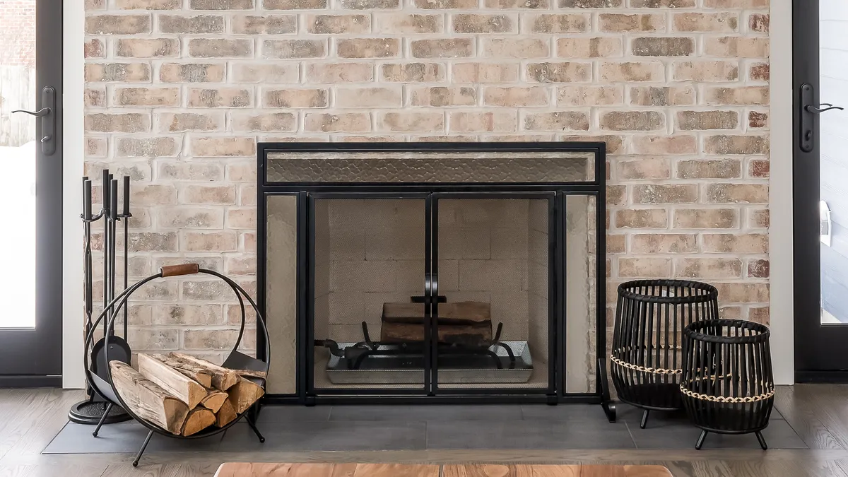 Open masonry fireplace ready for an insert upgrade